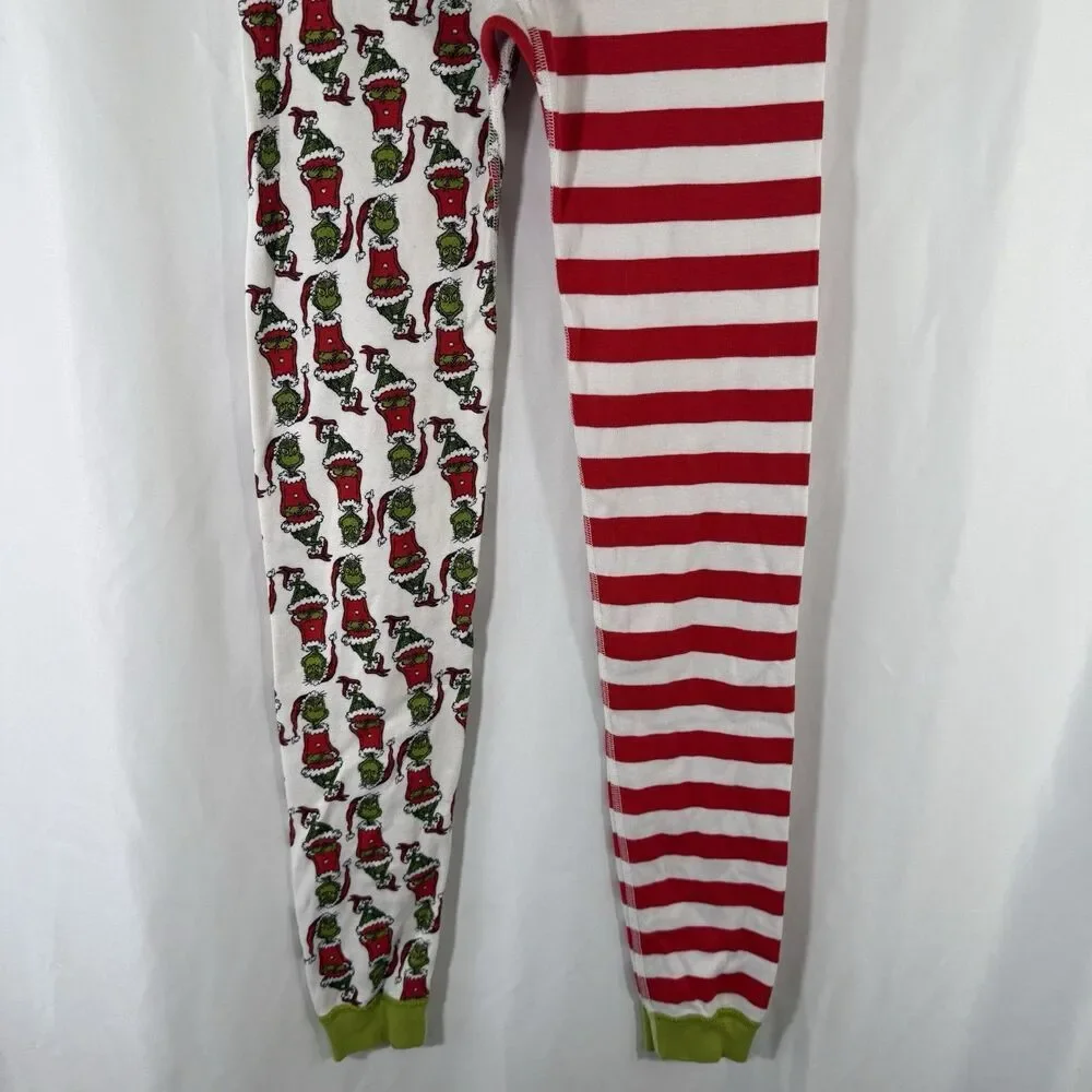 Hanna Anderson The Grinch Pajama Pants Girls 14 Red White Striped Organic Cotton